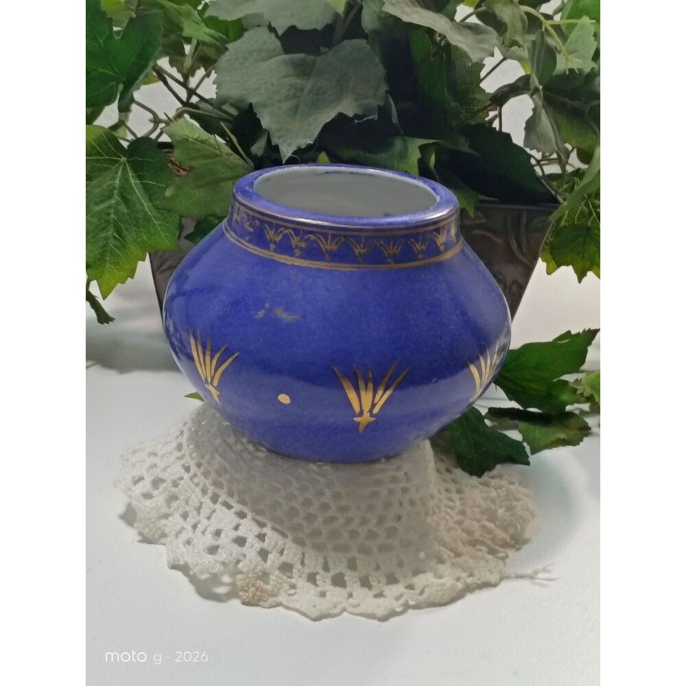 Ecco Nova Art Deco Deep Blue Gold Accents and Decor Medieval Monarch ~ Vintage~